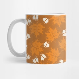 Acorn and Maple Autumn leaves Mug